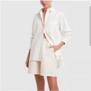 Alex Mill Jane Button Back White Shirt Paper Poplin large